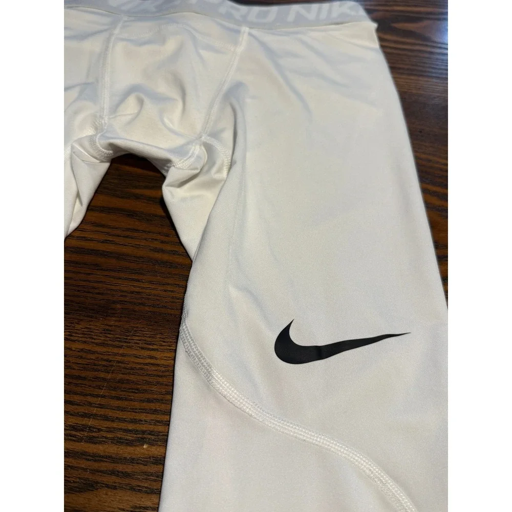 Nike Pro Dri-FIT Mens 3/4 Compression Tights White 838055-100 Size‎ M